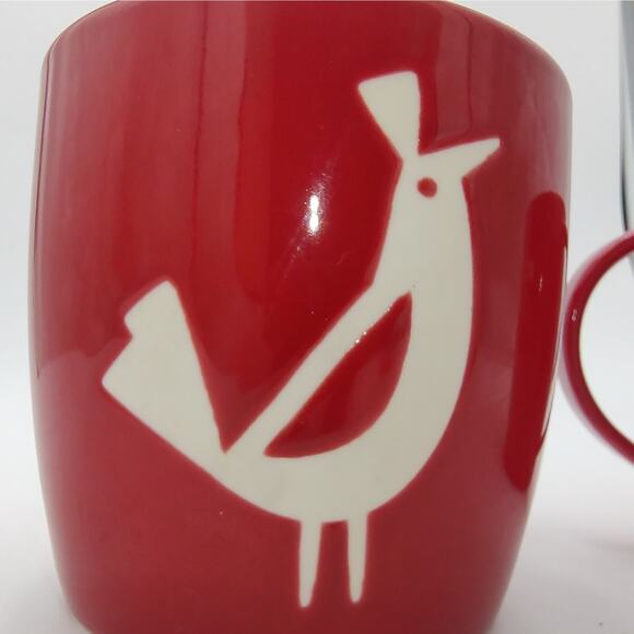 Starbucks 16 oz Ceramic Mug Set Red Partridge Bird Coffee Cups 2011 Holiday - Picture 11 of 13